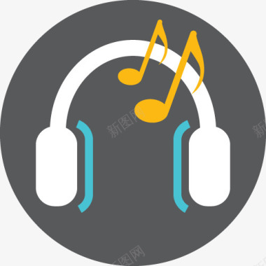运动音符耳机音乐图标logo图标