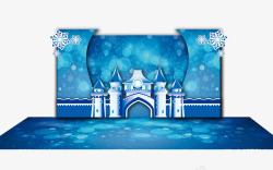 冰雪城堡卡通舞台效果素材