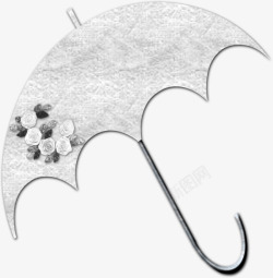 雨伞贴纸素材银色雨伞贴纸高清图片