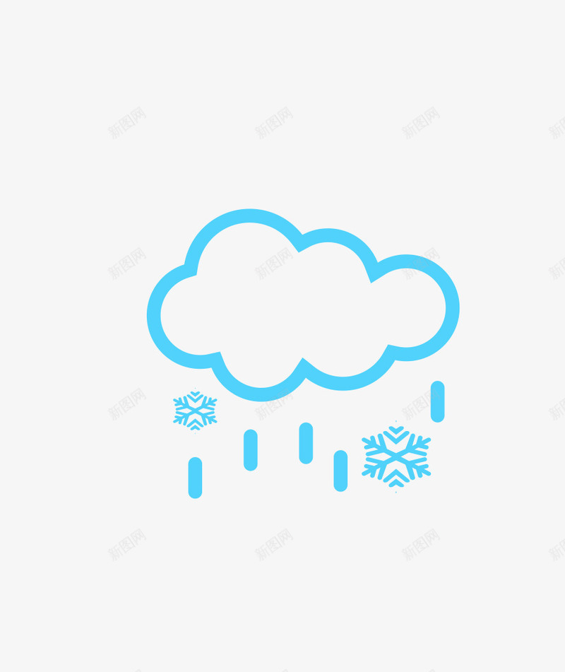 有雨夹雪png免抠素材_88icon https://88icon.com 云朵 天气信息 天气符号 提醒 雨夹雪 雨滴 雪花