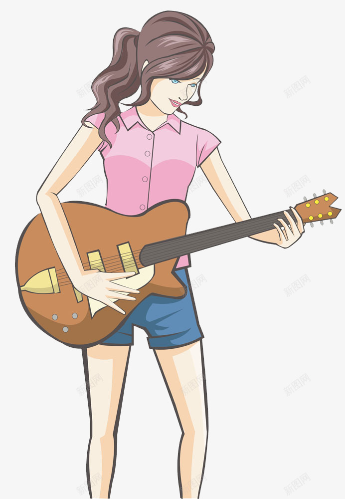 弹吉他的女孩png免抠素材_88icon https://88icon.com 乐器 卡通 可爱 吉他手 女歌手 弹吉他 手绘 歌手 贝斯 音乐