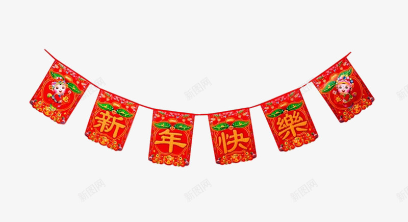 新年快乐方形挂旗png免抠素材_88icon https://88icon.com 喜庆 庆典 挂旗 新年快乐 新年装饰 方形