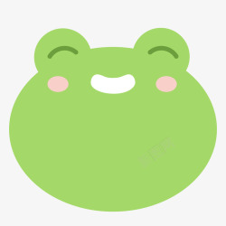 绿色圆弧青蛙笑容表情矢量图素材