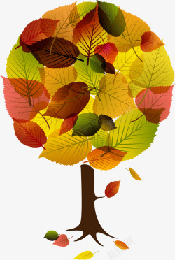多彩的叶子秋天树叶高清图片