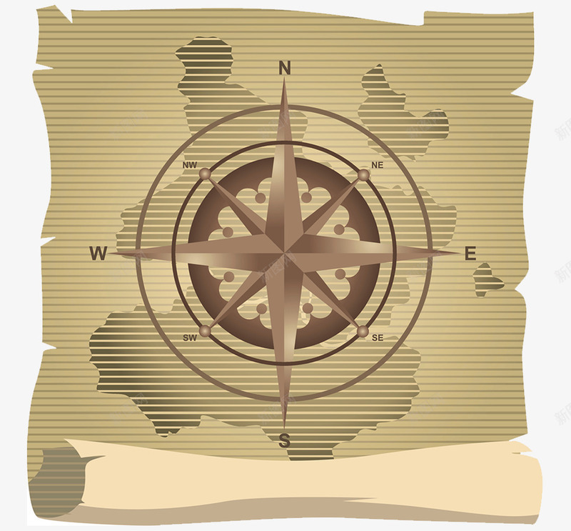 古代航海地图png免抠素材_88icon https://88icon.com 卷轴 古代地图 指南针 航海