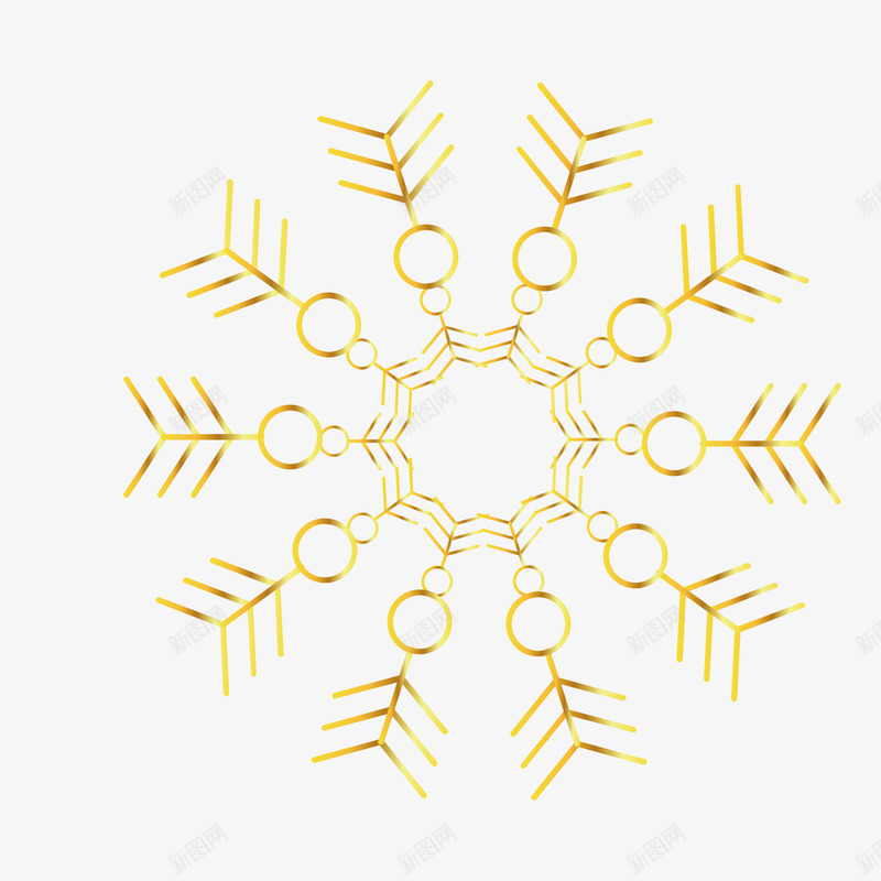 雪花金底矢量图eps免抠素材_88icon https://88icon.com 图案 金色 雪花 矢量图