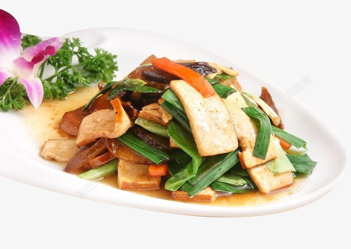 青蒜香干炒腊肉png免抠素材_88icon https://88icon.com 大蒜 豆干 辣椒 青蒜菜