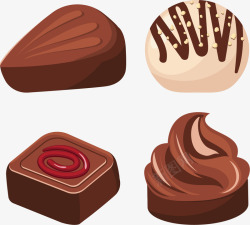 巧克力糖果零食派对矢量图素材
