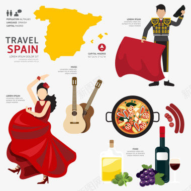旅游西班牙文化图标图标