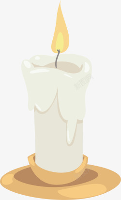 燃烧的蜡烛燃烧的白色蜡烛矢量图高清图片