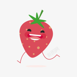 红色的开心草莓表情素材