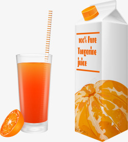 橘子和果汁矢量图素材