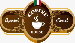 手工咖啡店棕色咖啡店招牌高清图片