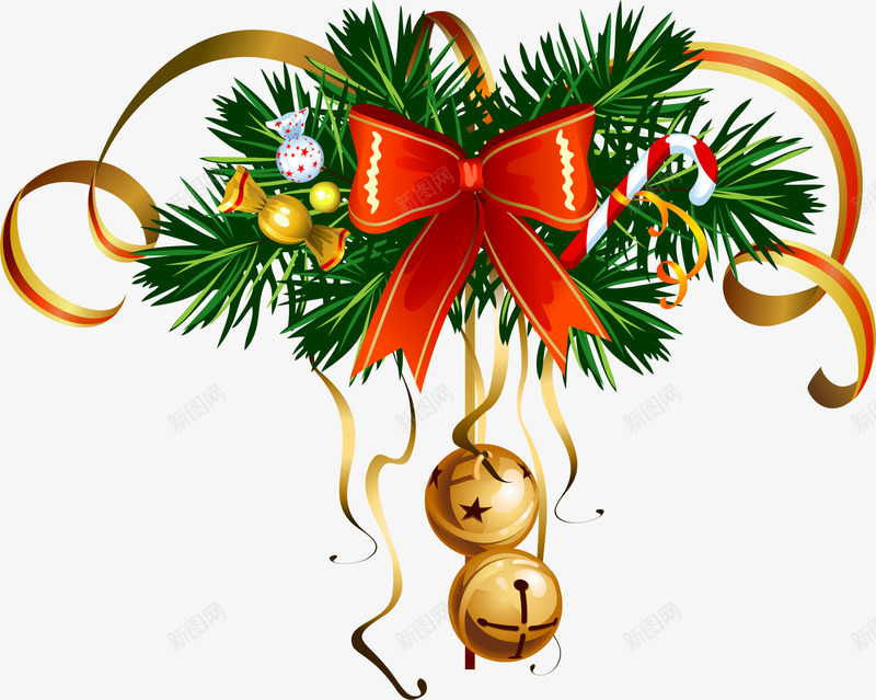 金色圣诞铃铛png免抠素材_88icon https://88icon.com 圆铃铛 圣诞快乐 圣诞节 新年 糖果 蝴蝶结 装饰图案 金色铃铛