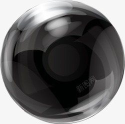 黑色明亮手绘圆球装饰素材