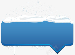 蓝色可爱冰雪按钮素材