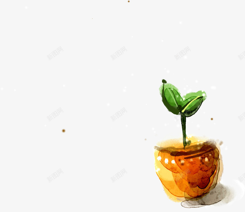 绿色盆栽植物手绘png免抠素材_88icon https://88icon.com 植物 盆栽 绿色