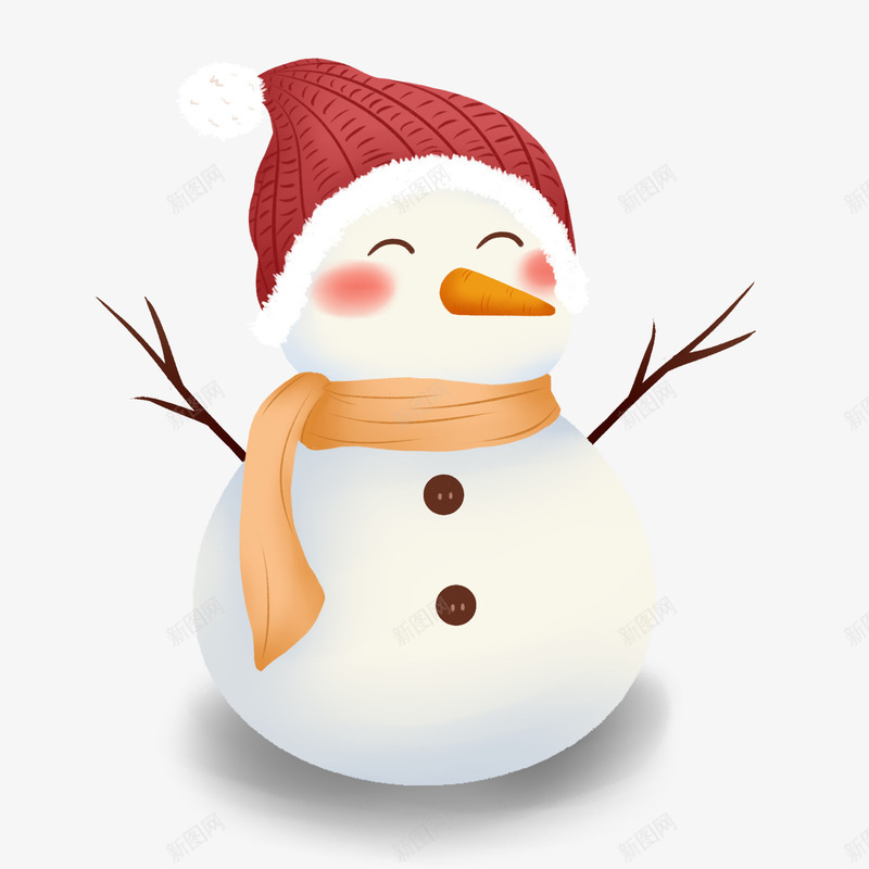 圣诞冬至小雪人1png免抠素材_88icon https://88icon.com 冬至 圣诞 小雪人 戴帽子的小雪人 红帽子