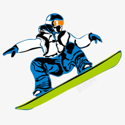 跳跃滑雪男孩矢量图素材