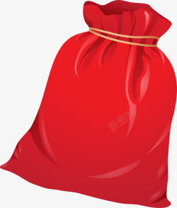卡通红色圣诞节礼袋素材