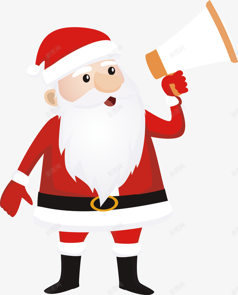 拿着喇叭的圣诞老人矢量图ai免抠素材_88icon https://88icon.com merryChristma merryChristmas 圣诞宣传 圣诞老人 圣诞节 拿着喇叭 矢量png 矢量图