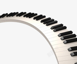 弯曲的钢琴键盘素材