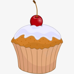 library食物蛋糕冰与樱桃openic图标图标
