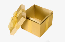 纸盒子包装金色礼物盒高清图片