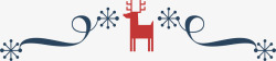 红色驯鹿圣诞标题框矢量图素材
