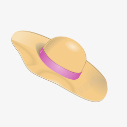 黄紫色卡通女式帽子矢量图素材