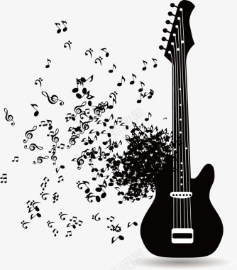 卡通吉他音乐图标图标