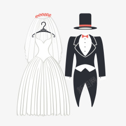 卡通婚礼人物的服装矢量图素材
