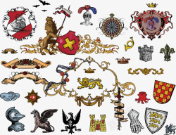 铁盾牌欧州复古标志高清图片