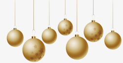 金色圣诞球挂饰矢量图素材