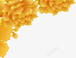 黄色奢华卡通花朵素材