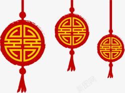 新年喜庆红色中国结素材