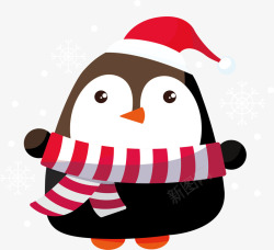 圣诞节的可爱小企鹅素材
