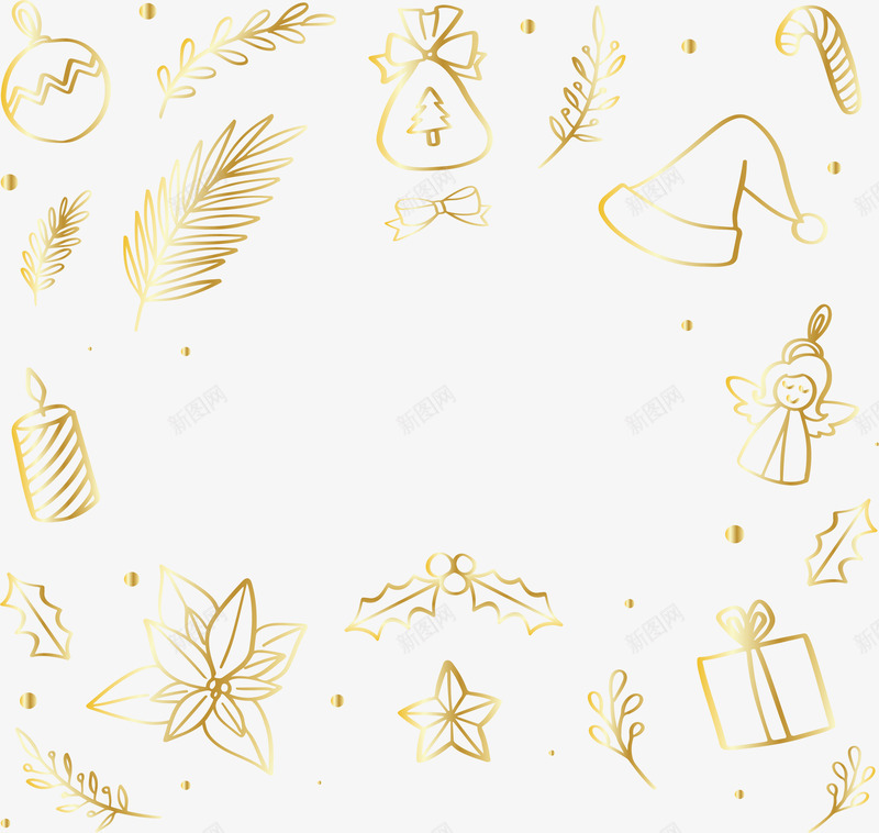 金箔纸圣诞花纹矢量图ai免抠素材_88icon https://88icon.com 圣诞 圣诞节 圣诞花纹 矢量png 金箔纸 金色花纹 矢量图