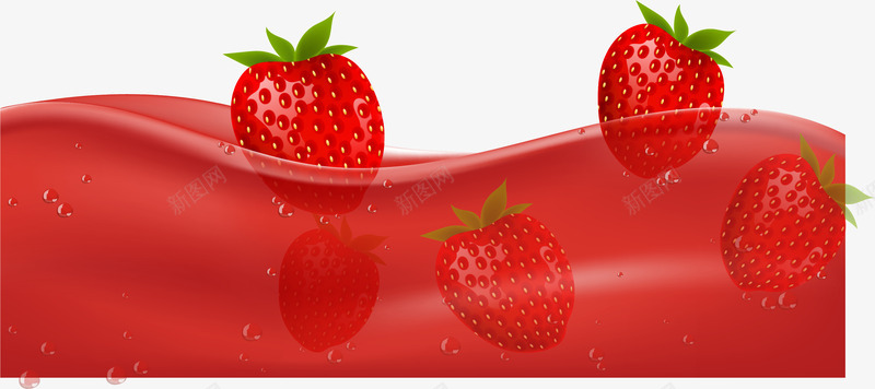 红色草莓汁png免抠素材_88icon https://88icon.com 水果汁 矢量素材 草莓汁 补充营养 鲜榨果汁