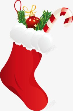红色长筒圣诞袜礼物素材