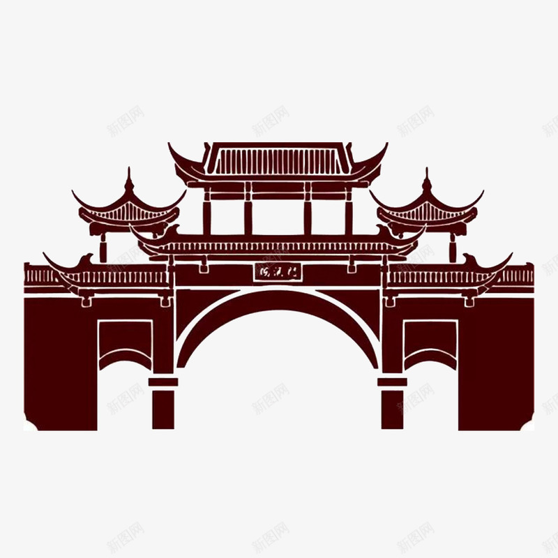 中国风古代门手绘png免抠素材_88icon https://88icon.com 中国风 卡通 古代的门 古代门 城门 大门 威严 手绘 楼亭