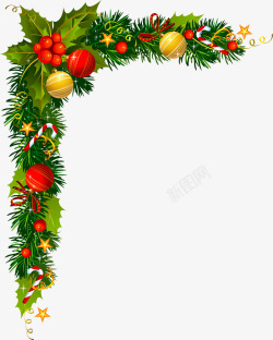 松枝框架圣诞节松枝框架高清图片