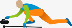 健身运动的人物卡通冬奥会滑雪人物插画矢量图高清图片