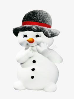 雪堆帽子可爱的雪人高清图片