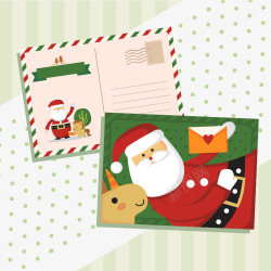 条纹背景圣诞节明信片素材
