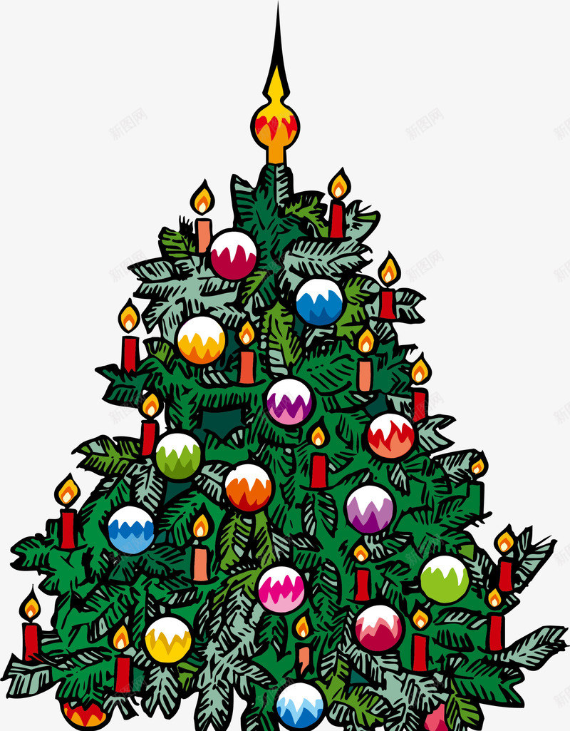 冬日蜡烛挂饰圣诞树png免抠素材_88icon https://88icon.com Christma Christmas Merry 冬日树木圣诞树 圣诞快乐 圣诞球 圣诞节 蜡烛