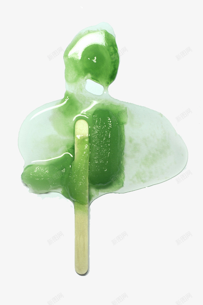 融化的冰棒png免抠素材_88icon https://88icon.com 创意 夏天 液体 绿色 融化的冰棒 雪糕