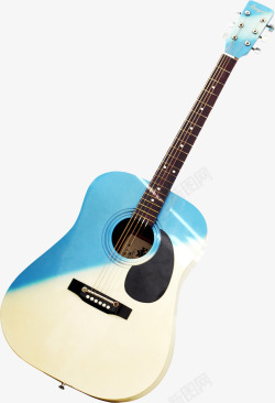 创意合成蓝色吉他造型素材