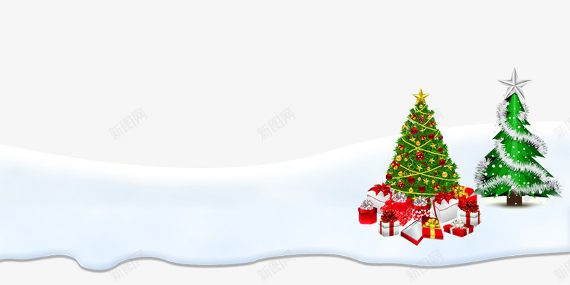 圣诞树和礼物png免抠素材_88icon https://88icon.com 圣诞图库矢量素材 圣诞树 圣诞节 节日 雪地