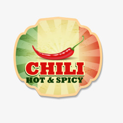 辣椒食品标签手绘食品标签矢量图高清图片